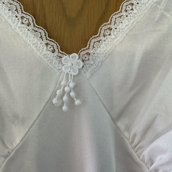 Vintage Sears White Chemise Slip Intimates Sleepwear Dress / size 38 / large Xlg - Picture 2 of 11